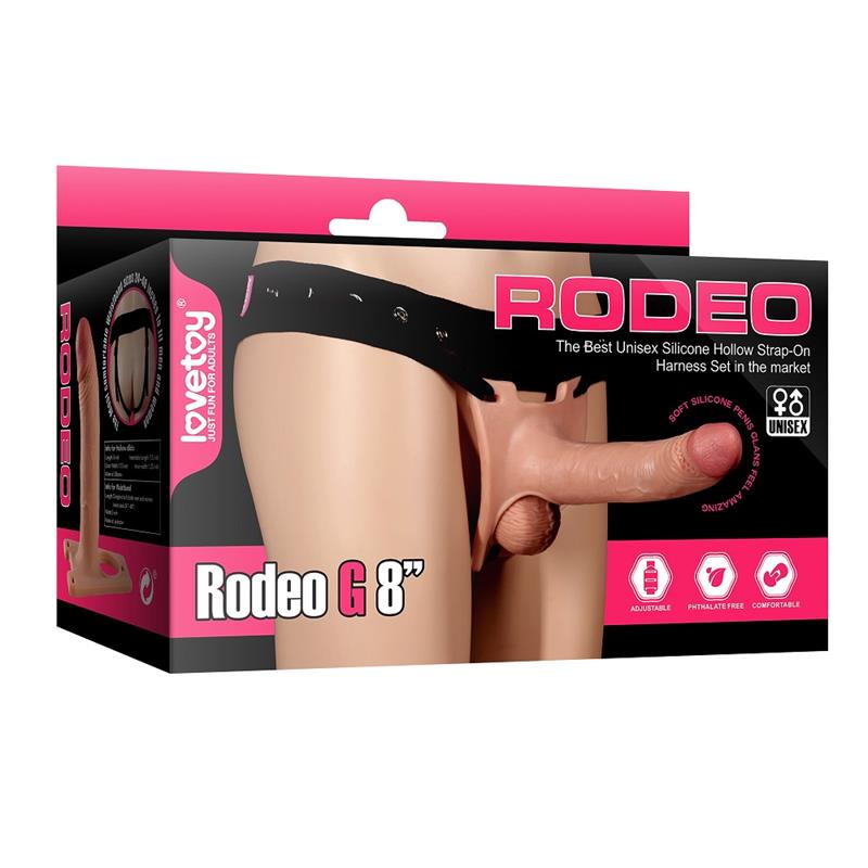 Caja del arnés con dildo hueco realista LOVETOY de silicona 19x4,4cm