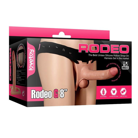 Caja del arnés con dildo hueco realista LOVETOY de silicona 19x4,4cm