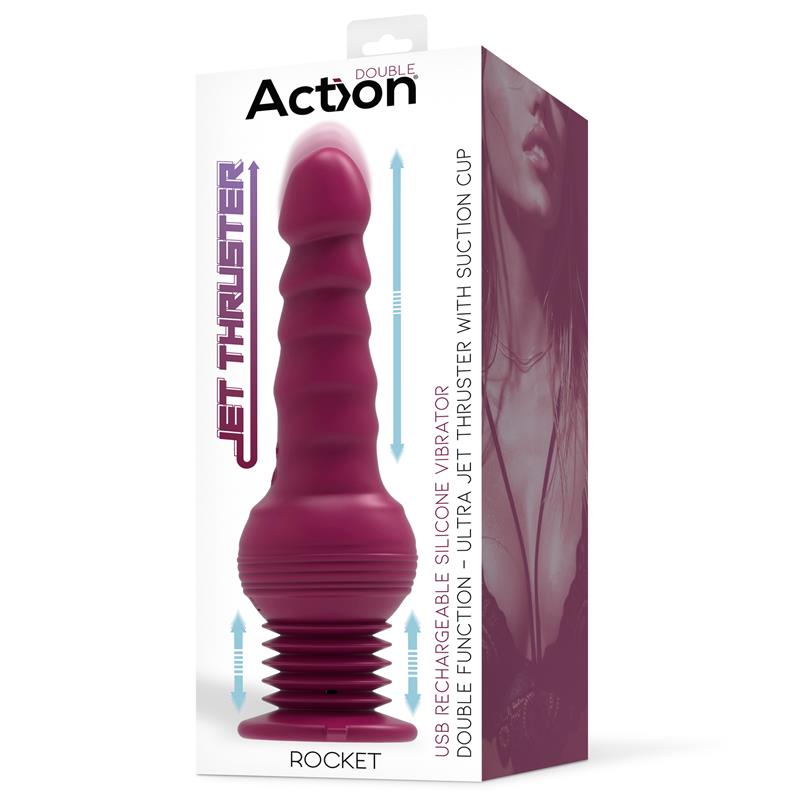 ACTION ROCKET Vibrador Thursting Ultra Jet Thruster Con Ventosa