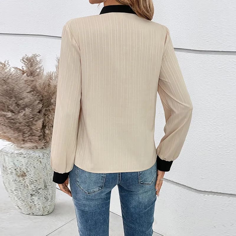 Blusa Manga Larga Beige Negra ANTONELA