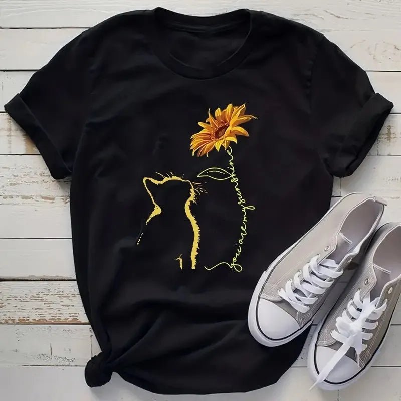 Camiseta Negra Gato MINA