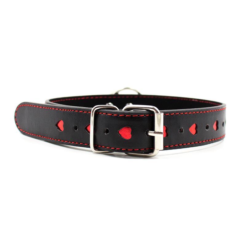 Collar con Cadena de Metal Negro/Rojo Latetobed BDSM Line