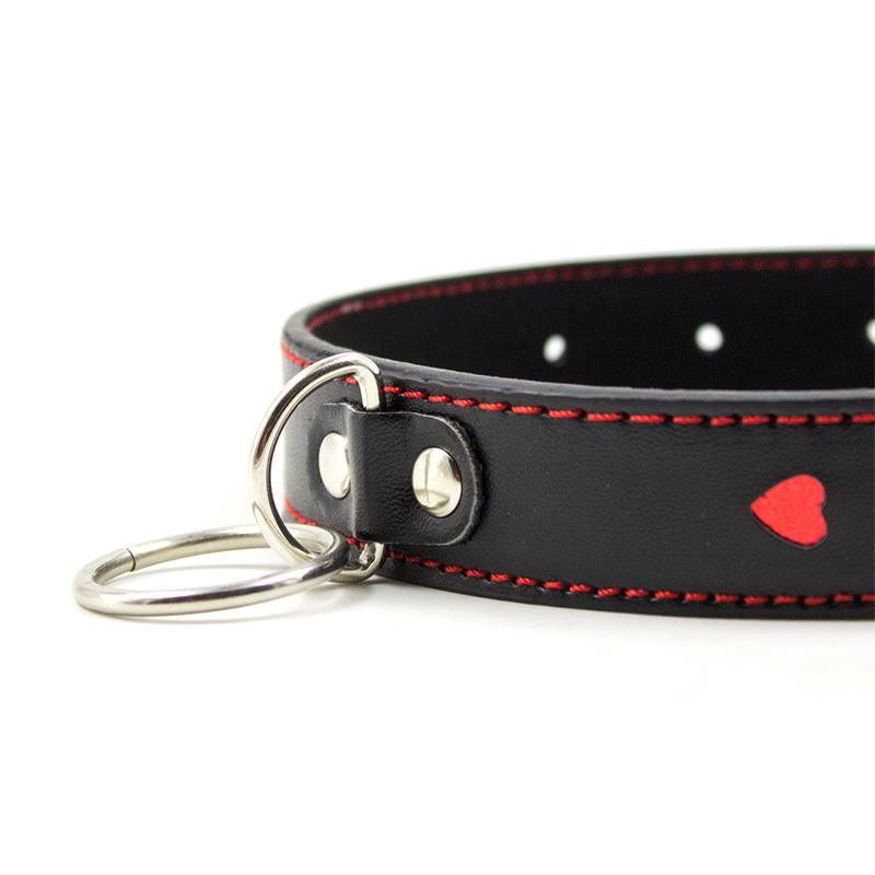 Collar con Cadena de Metal Negro/Rojo Latetobed BDSM Line
