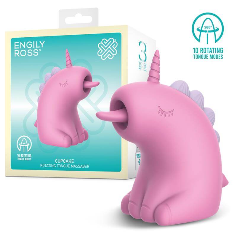 Estimulador clitorial unicornio Cupcake ENGILY ROSS,
Lengua rotatoria 360 juguete erótico unicornio