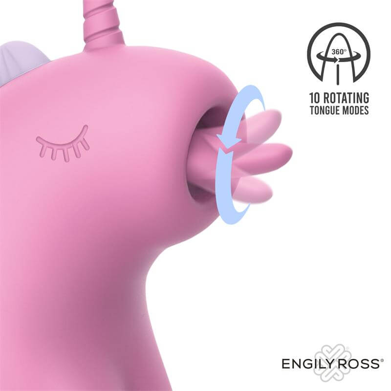 Estimulador clitorial unicornio Cupcake ENGILY ROSS,
Lengua rotatoria 360 juguete erótico unicornio
