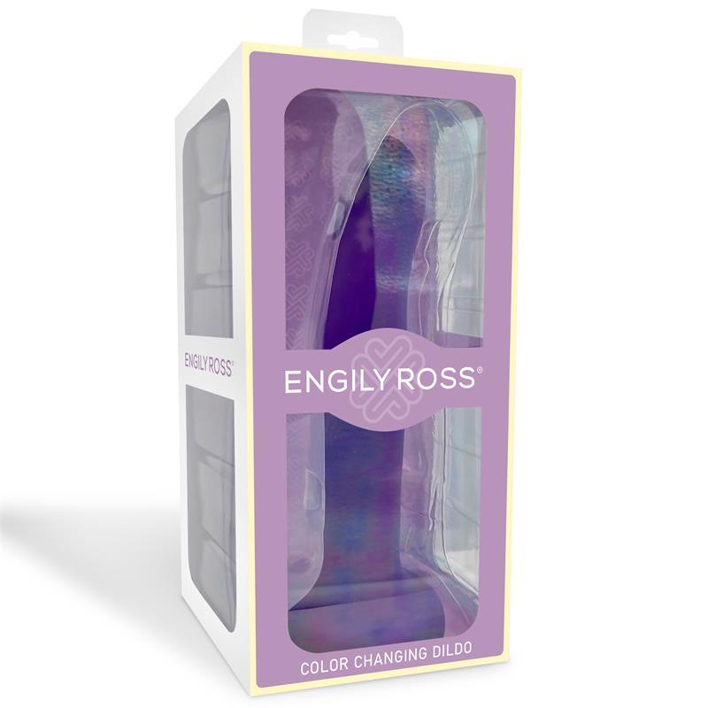 Dildo Que Cambia Color Púrpura o Rosa BY ENGILY ROSS TALLA L 21 CM