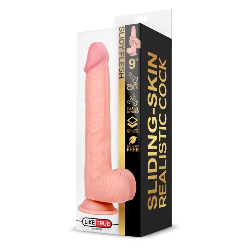 Dildo Realista DUAL LAYER RETRÁCTIL Y ORIENTABLE LIKETRUE SLIDY