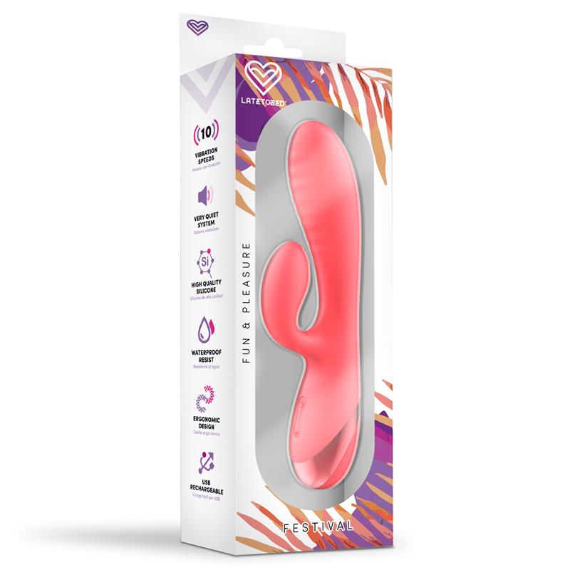 FESTIVAL Vibrador Conejito Clítoris ALMOR USB ROSA