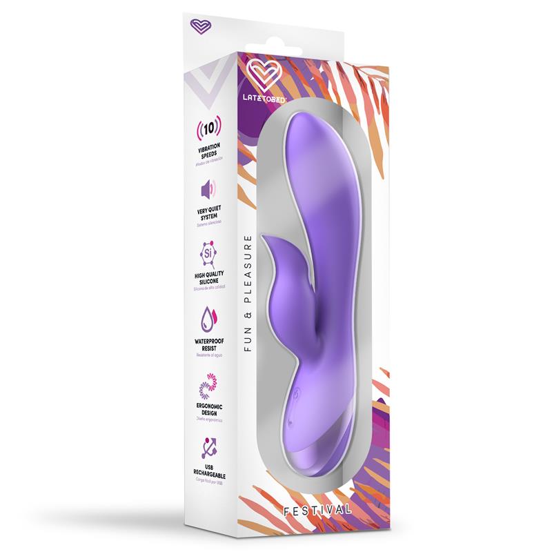 FESTIVAL Vibrador Femenino Punto G ENGAR USB PÚRPURA