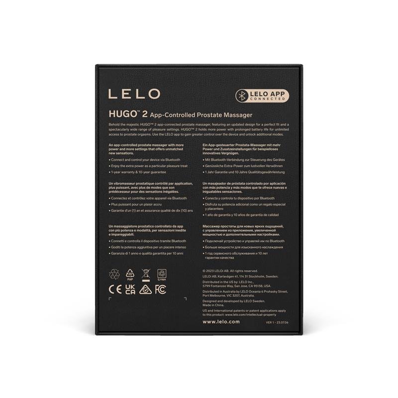LELO - HUGO 2 Masajeador De Próstata Negro