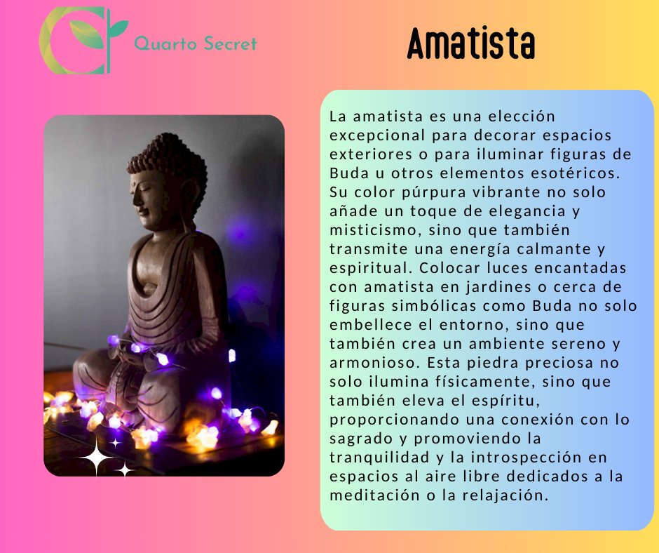 Luces Encantadas con Piedras Preciosas - Amatista - Decoración Jardín