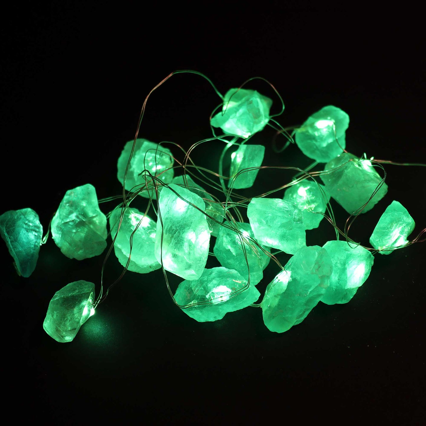 Luces Encantadas con Piedras Preciosas - Jade de Cristal - Buena Fortuna
