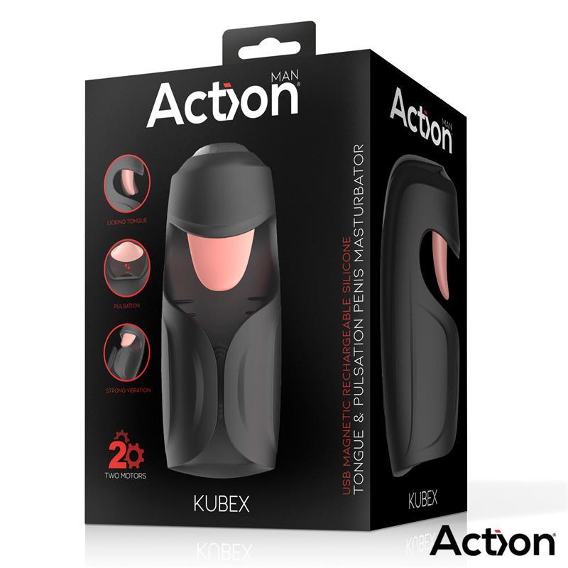 Masturbador Con Lengua, Pulsación y Vibración ACTION KUBEX