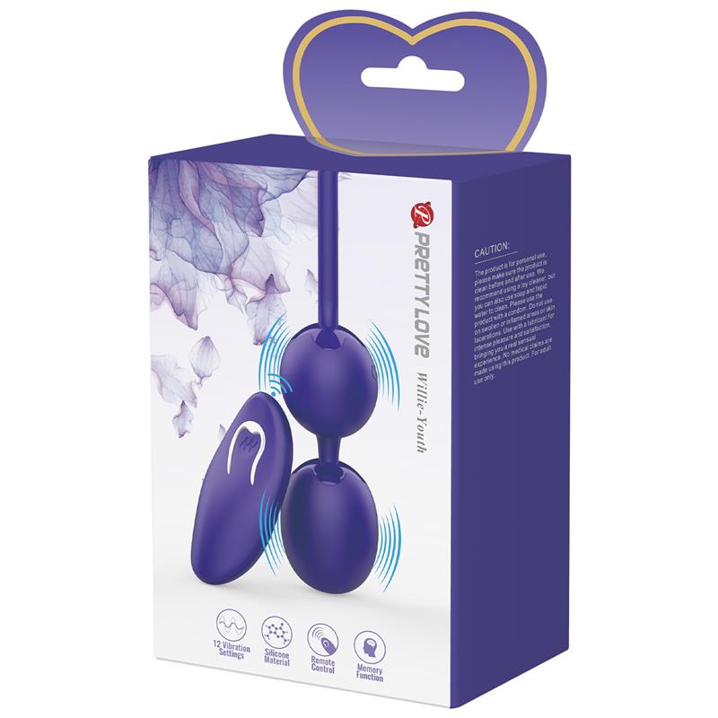 PRETTYLOVE WILLIE YOUTH Bolas Kegel Vaginales Vibración y Control Remoto