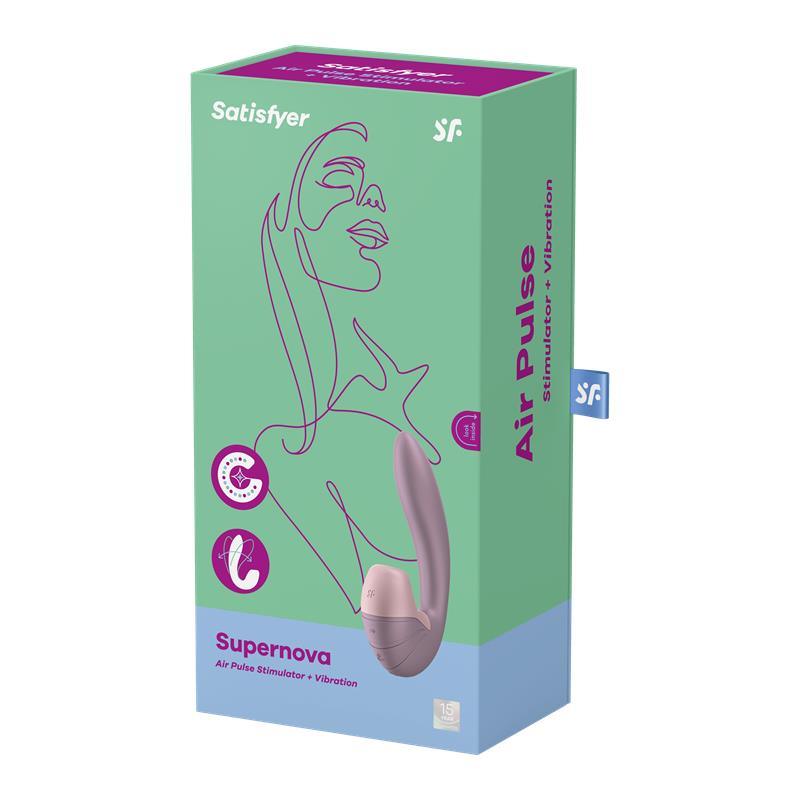 Satisfyer Succionador y Vibrador Super Flexible SUPERNOVA OLD ROSE