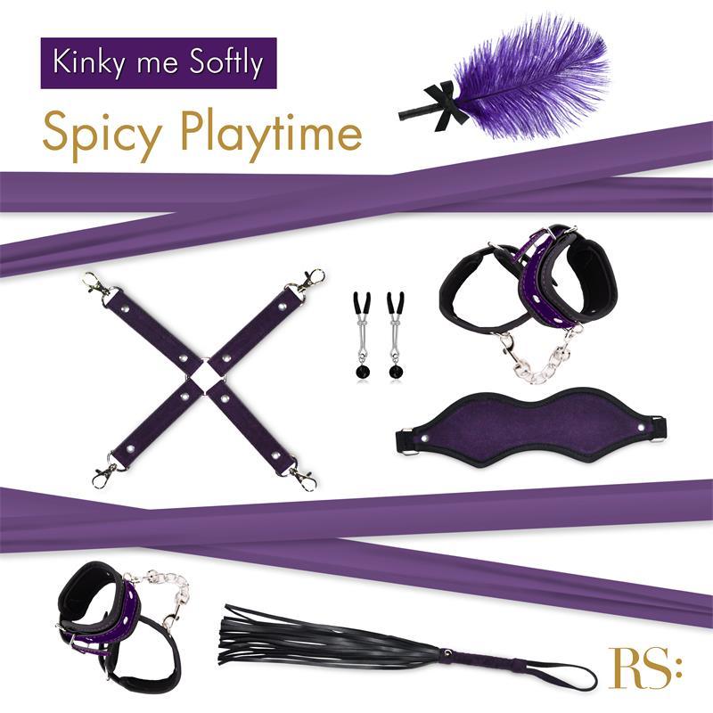 Set de Bondage RIANNE S con bolso elegante y 7 accesorios BDSM, ideal para parejas que buscan explorar el placer y la sensualidad.