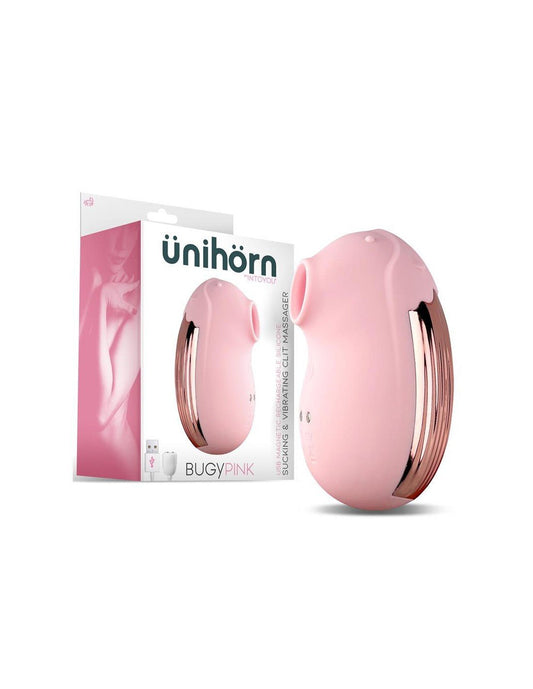 Caja y presentación del Succionador de Clítoris Bugypink UNIHORN ideal para regalo