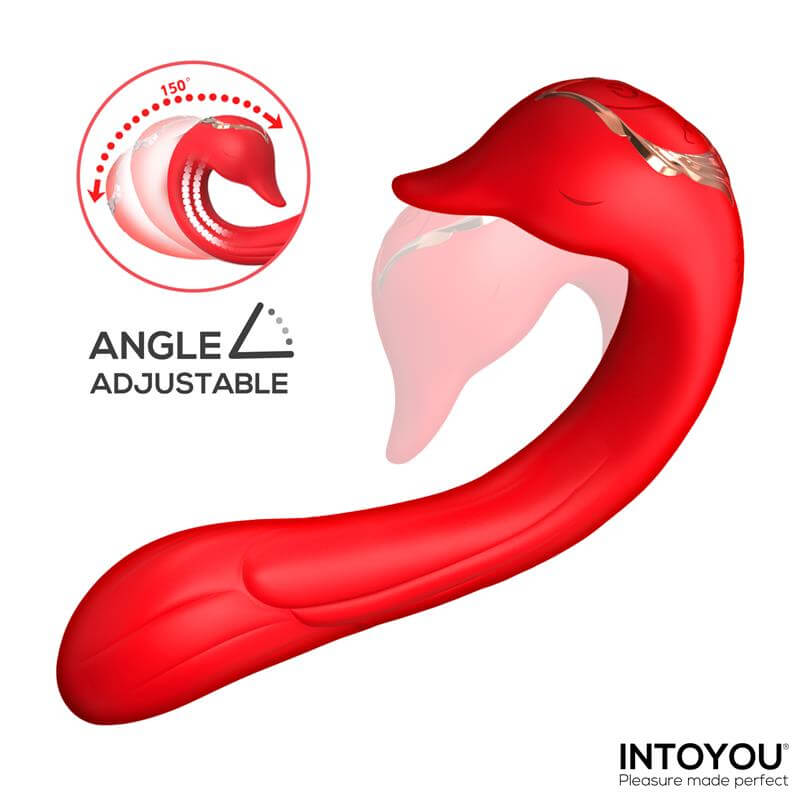 Swana Vibrador de Intoyou con función de lengua, vibración intensa y ángulo ajustable para una experiencia de placer única.