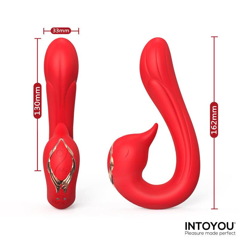 Swana Vibrador de Intoyou con función de lengua, vibración intensa y ángulo ajustable para una experiencia de placer única.