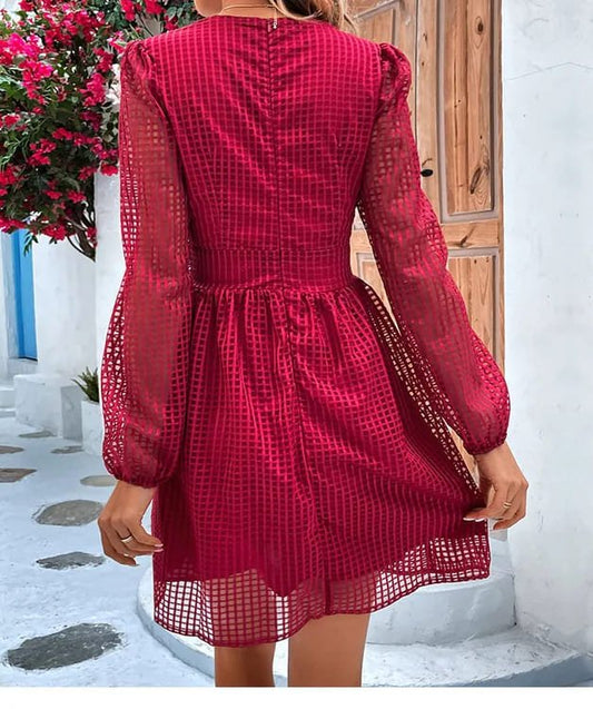 Vestido Fiesta Rojo Manga Larga MATTY