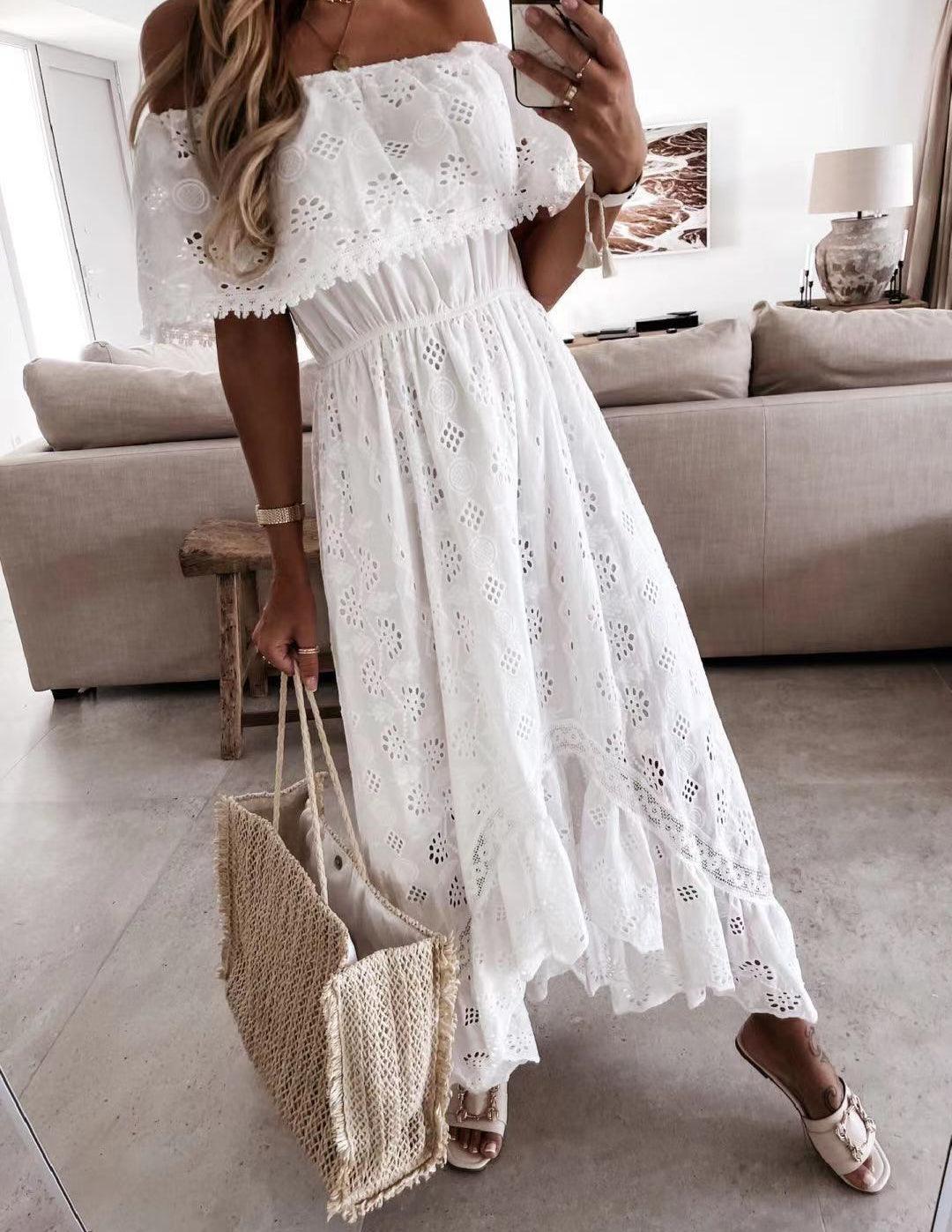 Vestido Ibicenco Asimétrico Calado IBIZA