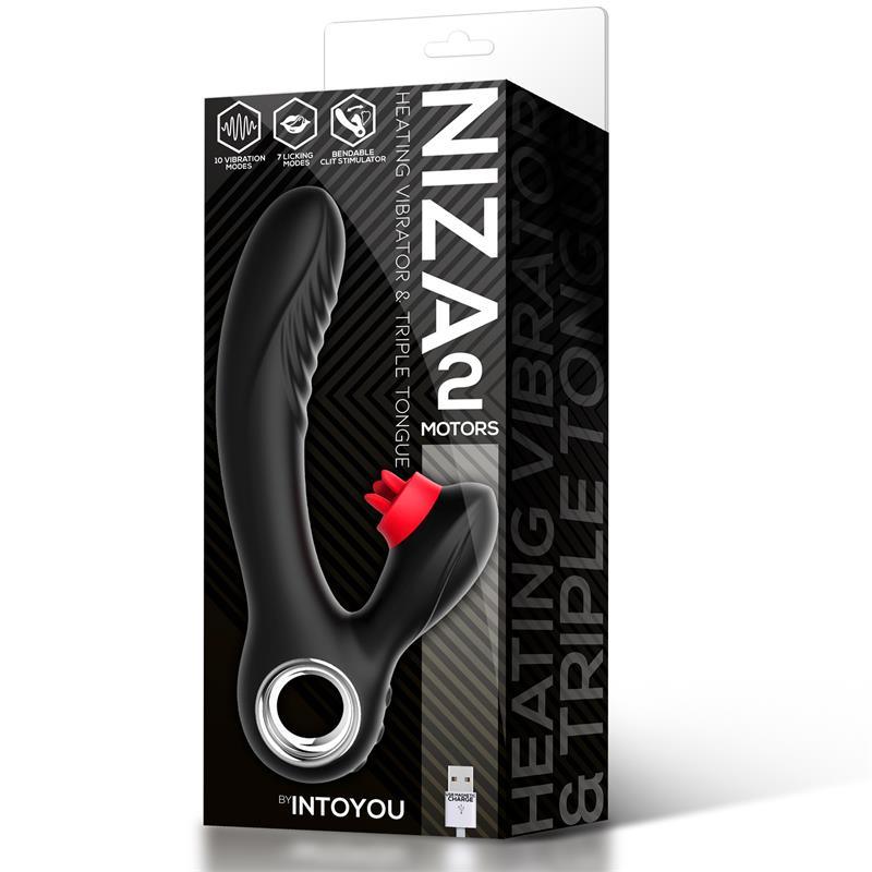 Vibrador Con Calor y Triple Lengua Estimuladora Clitoris INTOYOU NIZA