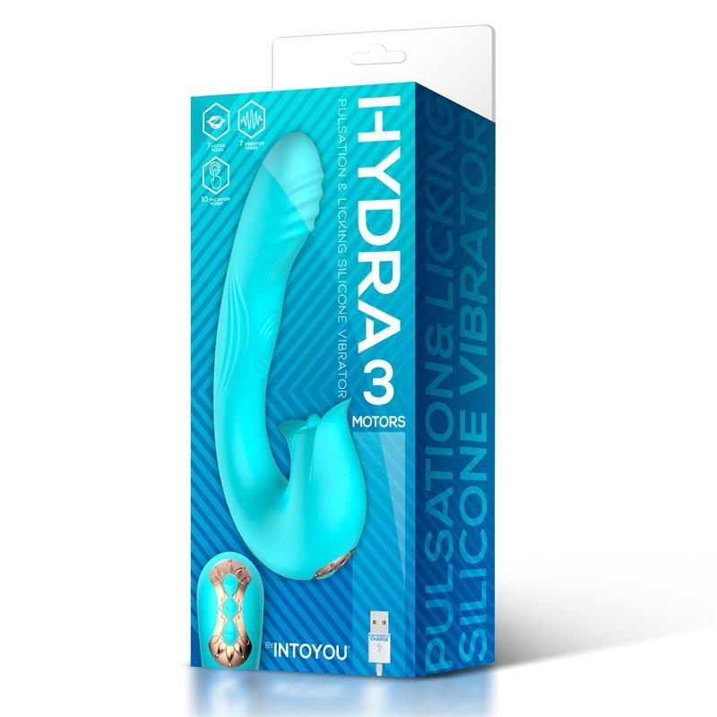 Vibrador Con Pulsación y Lengua Estimuladora Clítoris 3 MOTORES USB INTOYOU HYDRA