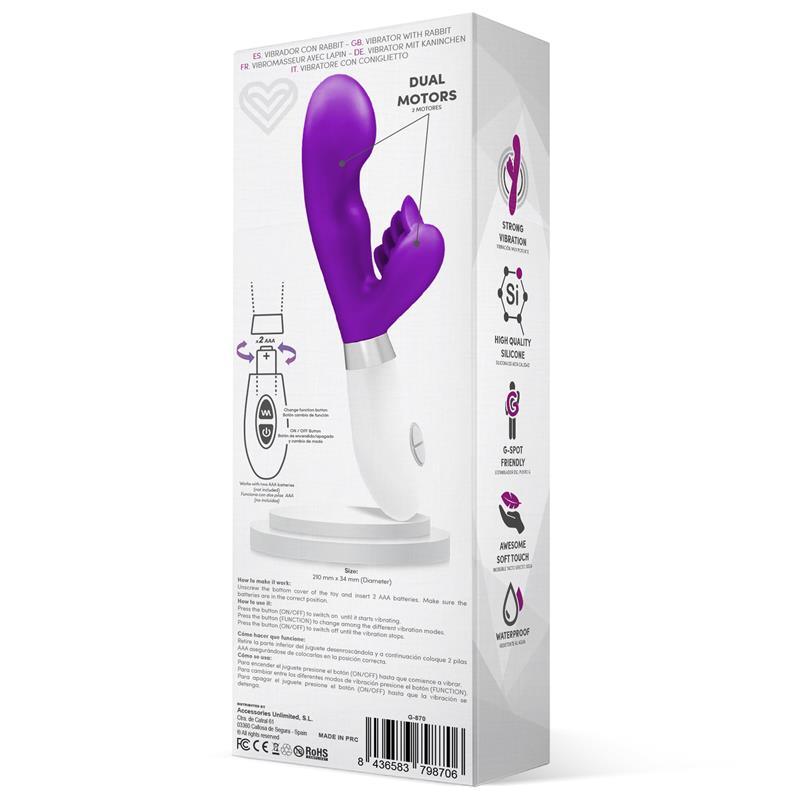 Vibrador Femenino Conejito de Silicona Púrpura LATETOBED SLIPER