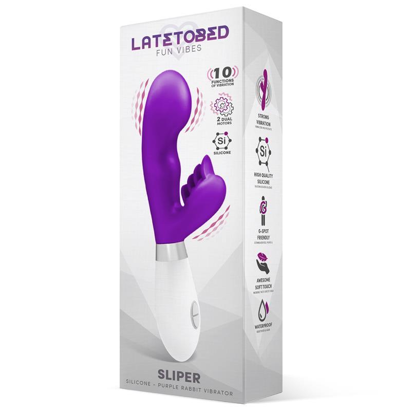 Vibrador Femenino Conejito de Silicona Púrpura LATETOBED SLIPER
