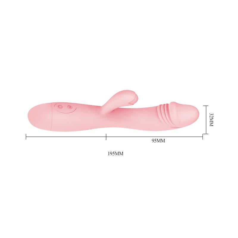 Vibrador PRETTYLOVE Snappy en color natural, diseñado para la estimulación simultánea del punto G y el clítoris. Su estructura ergonómica y acabado en silicona ultrasuave ofrecen comodidad y placer. Cuenta con 30 modos de vibración y es recargable por USB.