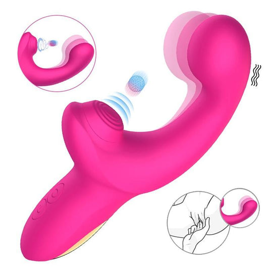 Vibrador Triple Función Con Finger y Pulsación TAPPING ACTION VOLSE
