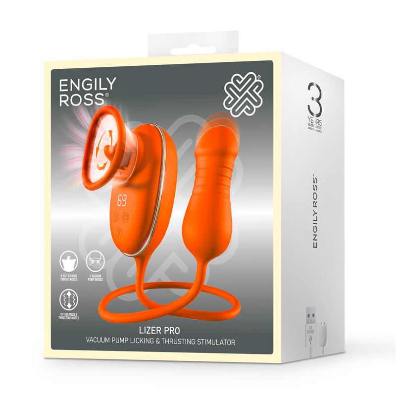 Estimulador Clítoris con Lengua Oscilante, Bomba de Vacio y Huevo con Up and Down ENGILY ROSS Lizer Pro