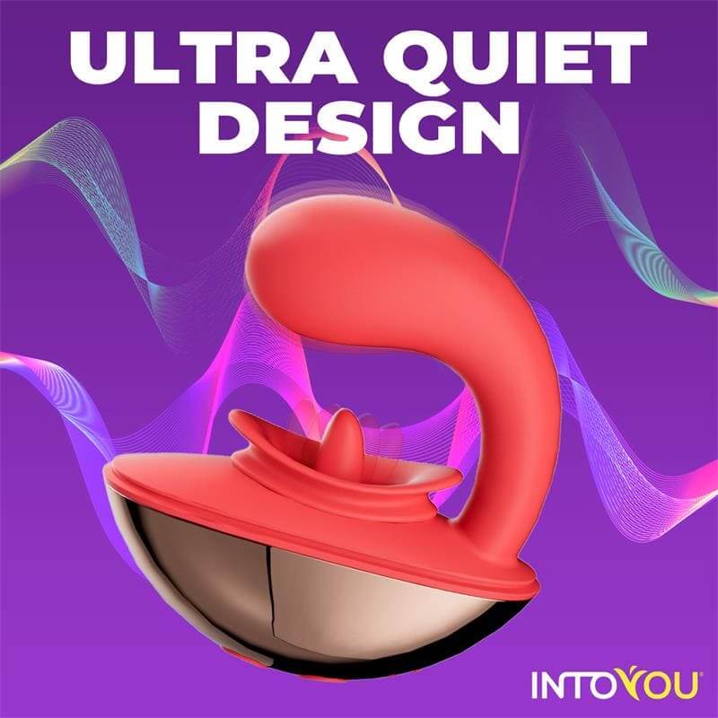 INTOYOU App Series Rondy clitoral stimulator with vibration and tongue; ultra-quiet design ideal for erotic couple's games.