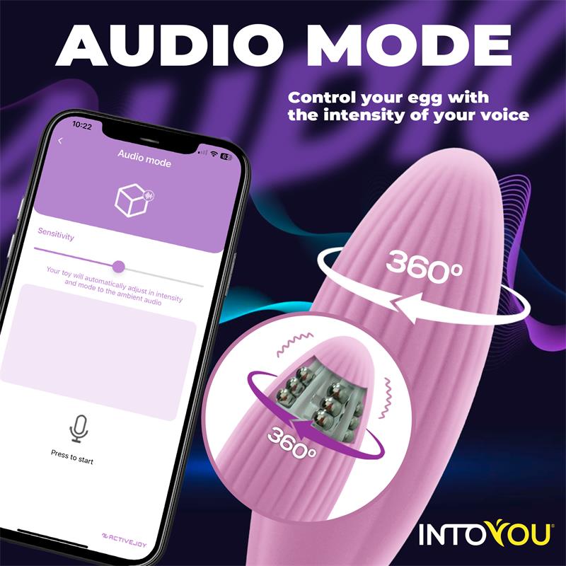 Huevo Vibrador con Bolas Internas con Rotación y APP USB INTOYOU APP SERIES