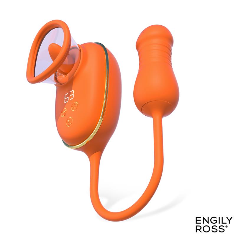 Estimulador Clítoris con Lengua Oscilante, Bomba de Vacio y Huevo con Up and Down ENGILY ROSS Lizer Pro