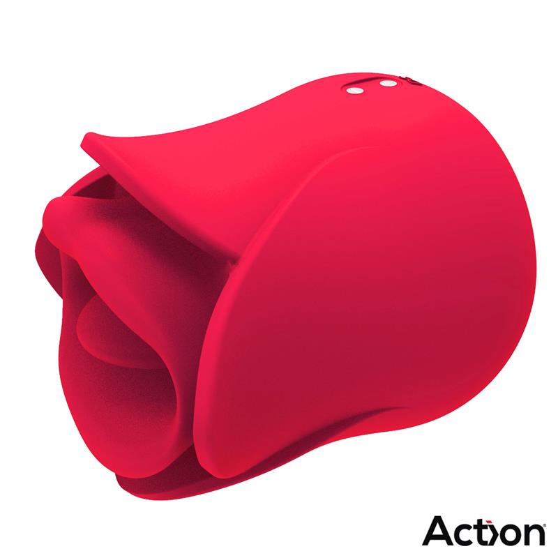 Estimulador Vibrador de Rosa con Lengua 2 Motores ACTION Meryl