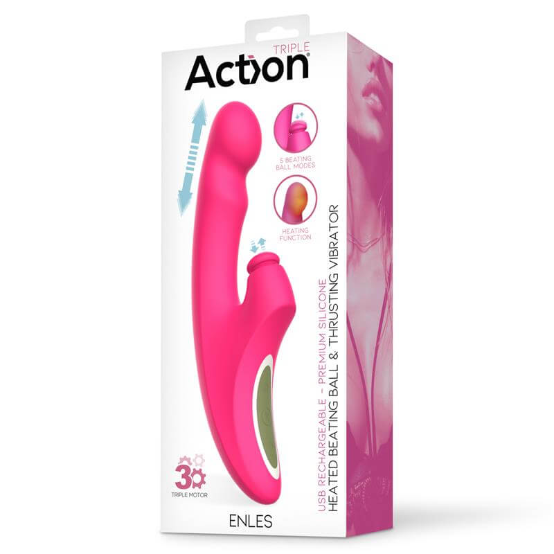 ACTION ENLES Vibrador Con BEATING BALL, THRUSTING Y FUNCIÓN DE CALOR - Estimulación Clítoris y Punto G