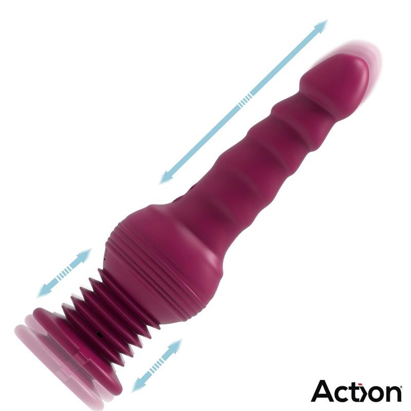 ACTION ROCKET Vibrador Thursting Ultra Jet Thruster Con Ventosa