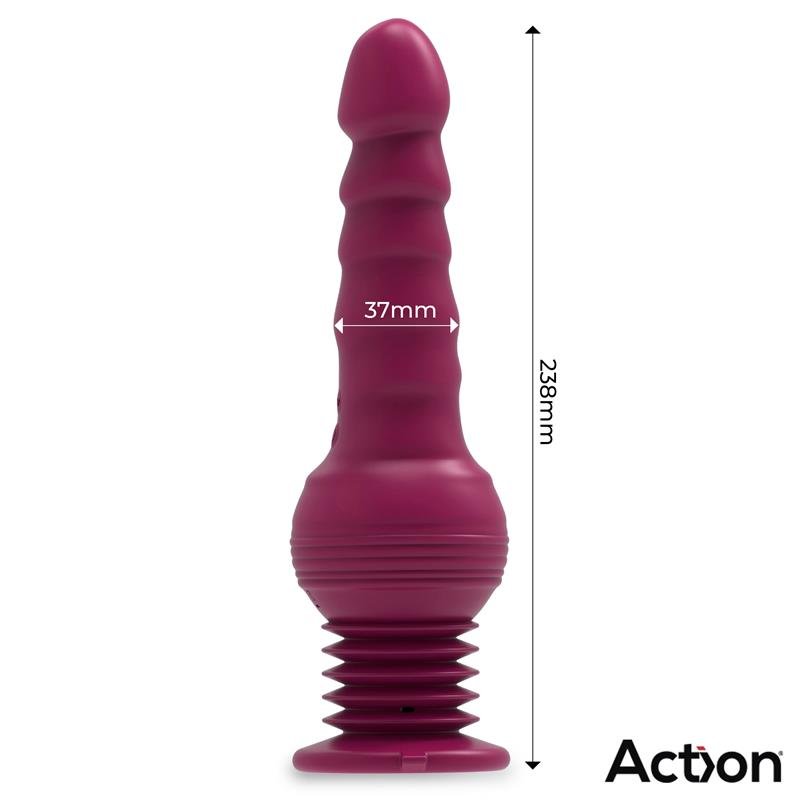 ACTION ROCKET Vibrador Thursting Ultra Jet Thruster Con Ventosa