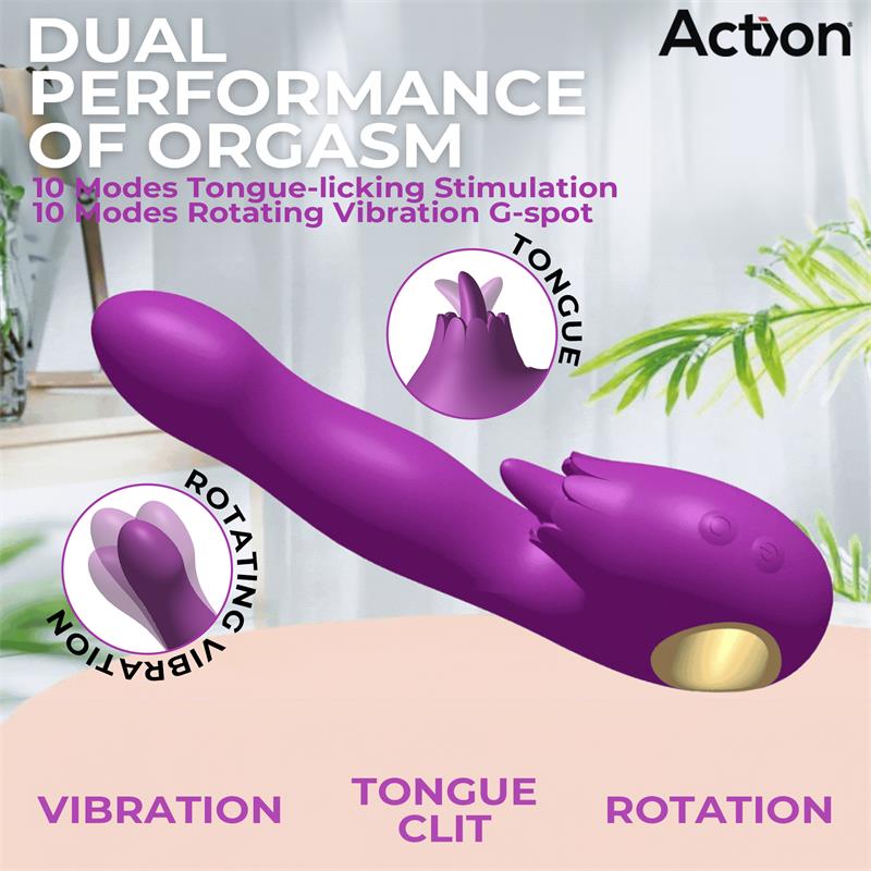 ACTION TOKA Vibrador con Oscilación 360º y Lengua Estimuladora