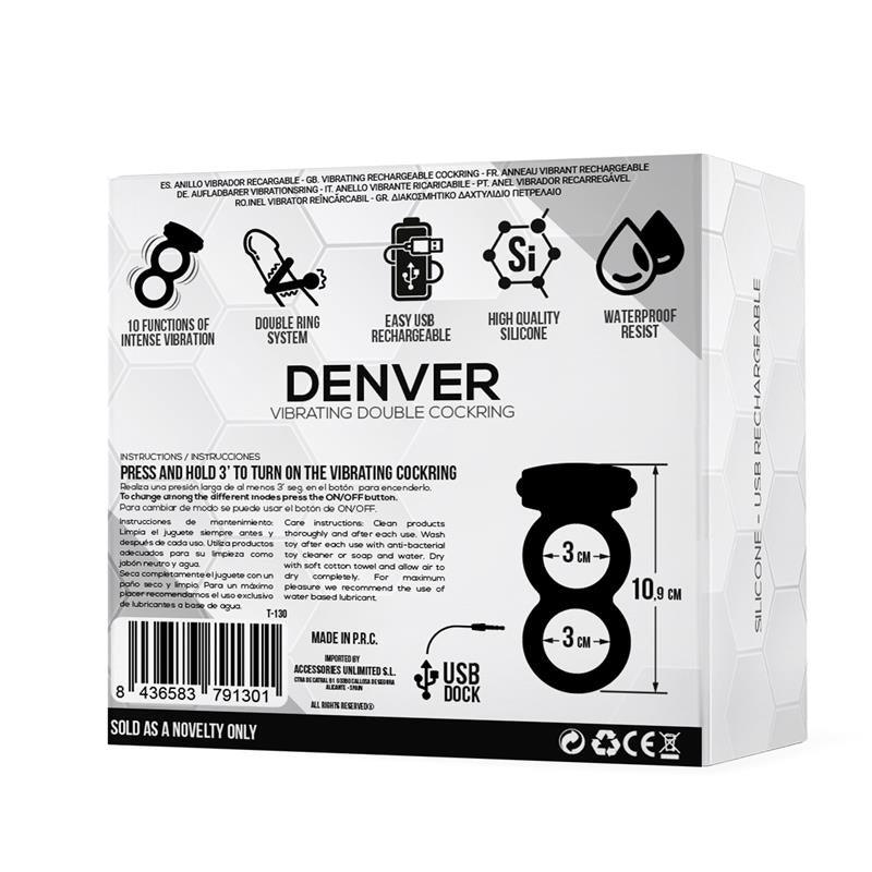 Anillo Doble Con Bala Vibradora USB SILICONA TARDENOCHE DENVER