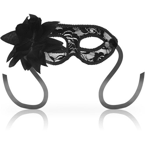 Antifaz Con Encaje y Flor Negro OHMAMA MASKS