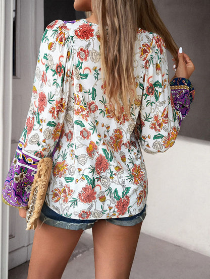 Blusa Hippie Estampada Manga Larga PEACE