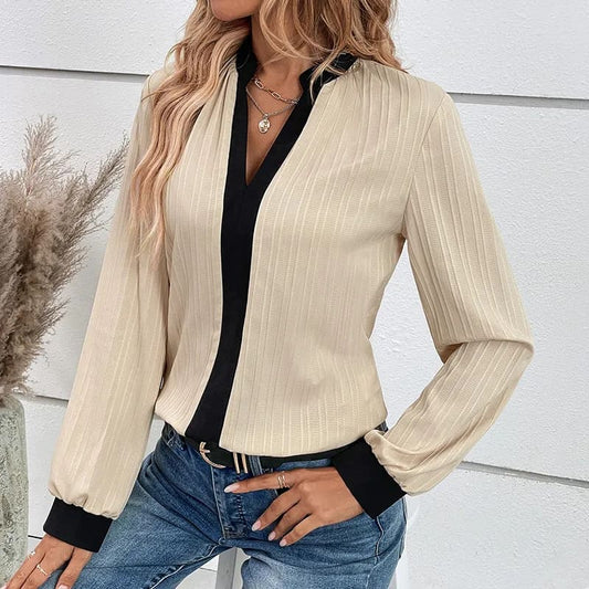 Blusa Manga Larga Beige Negra ANTONELA