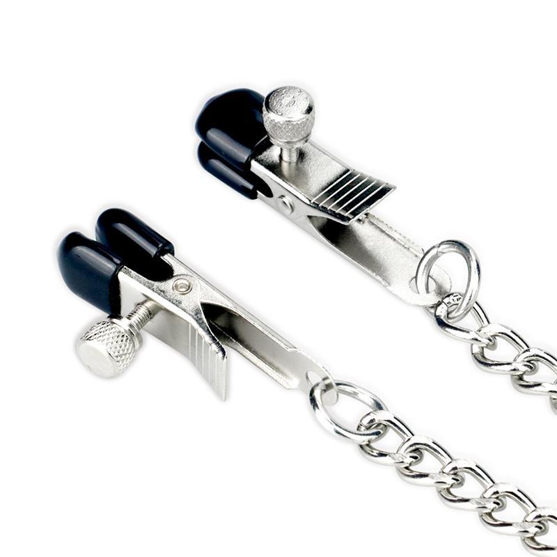 Collar con Cadena de Metal Negro/Rojo Latetobed BDSM Line