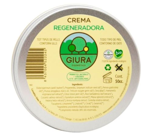 Crema Facial Regeneradora Bio 50ml Giura Cosmetics | Crema Facial Hidratante | Especial Contorno de Ojos