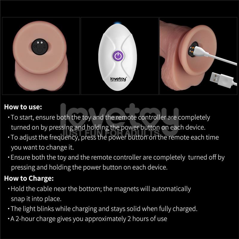 Dildo Realista con Vibración y Ventosa | LOVETOY