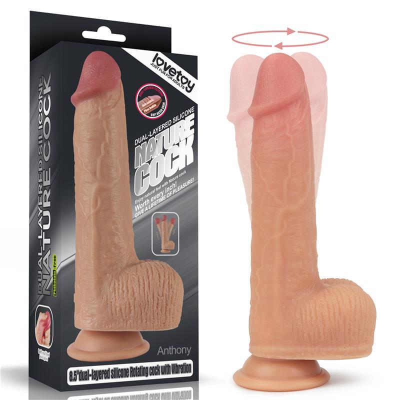 Dildo con Vibración y Rotación NATURE COCK ANTHONY NATURAL LOVETOY