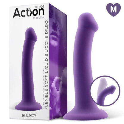 Dildo de Silicona Líquida Hiper Flexible Talla M 18 CM ACTION BOUNCY