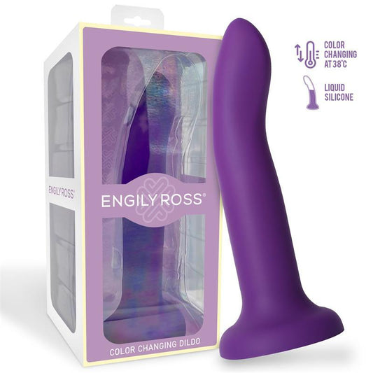 Dildo Que Cambia Color Púrpura o Rosa BY ENGILY ROSS TALLA L 21 CM